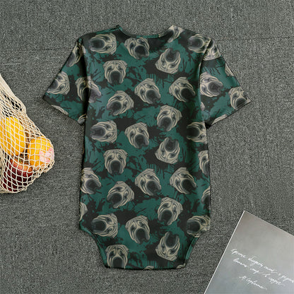 Shar Pei Face Pattern Print Men's Bodysuit