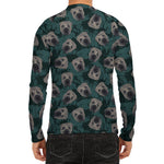 Shar Pei Face Pattern Print Men's Long Sleeve Rash Guard