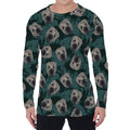Shar Pei Face Pattern Print Men's Long Sleeve T-Shirt