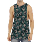 Shar Pei Face Pattern Print Men's Muscle Tank Top