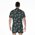 Shar Pei Face Pattern Print Men's Rompers