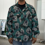 Shar Pei Face Pattern Print Men's Shirt Jacket