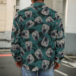 Shar Pei Face Pattern Print Men's Shirt Jacket
