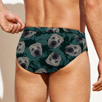 Shar Pei Face Pattern Print Men's Swim Briefs