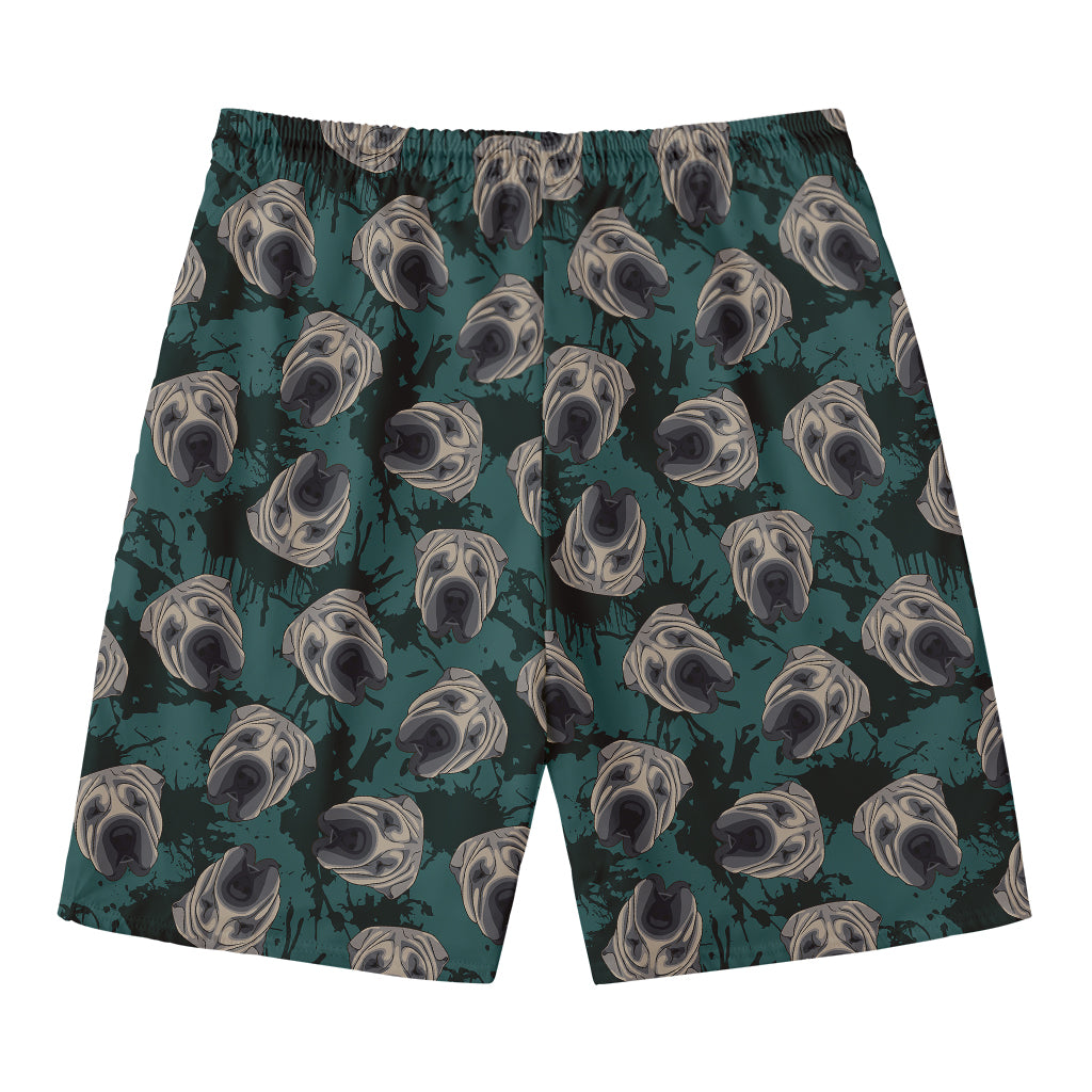 Shar Pei Face Pattern Print Men's Swim Trunks