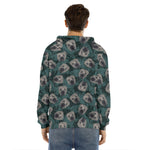 Shar Pei Face Pattern Print Men's Velvet Pullover Hoodie