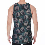 Shar Pei Face Pattern Print Men's Velvet Tank Top