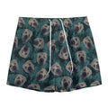 Shar Pei Face Pattern Print Mesh Shorts