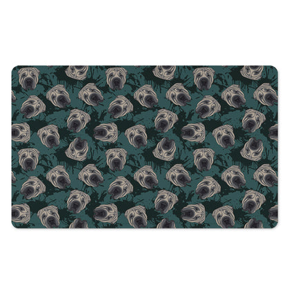 Shar Pei Face Pattern Print Polyester Doormat