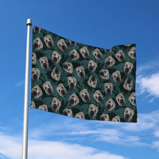 Shar Pei Face Pattern Print Polyester Flag