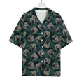 Shar Pei Face Pattern Print Rayon Hawaiian Shirt