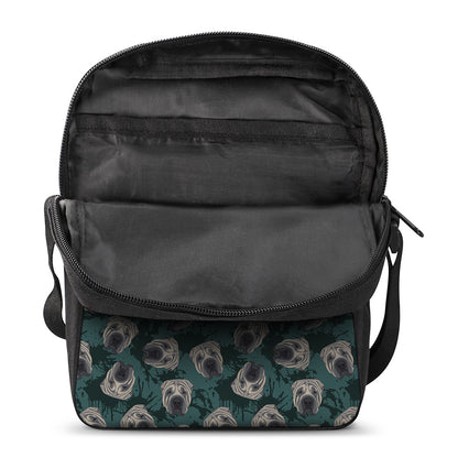 Shar Pei Face Pattern Print Rectangular Crossbody Bag