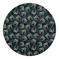 Shar Pei Face Pattern Print Round Blanket