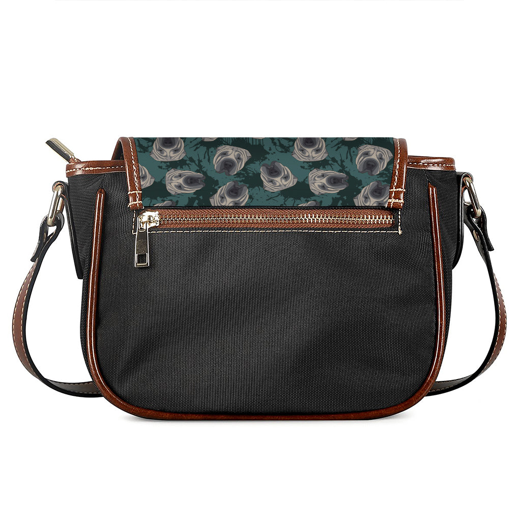 Shar Pei Face Pattern Print Saddle Bag