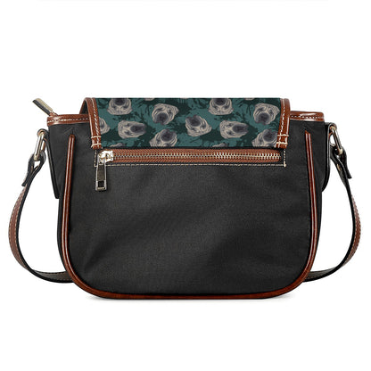 Shar Pei Face Pattern Print Saddle Bag