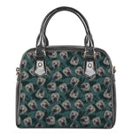 Shar Pei Face Pattern Print Shoulder Handbag