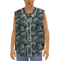Shar Pei Face Pattern Print Sleeveless Baseball Jersey