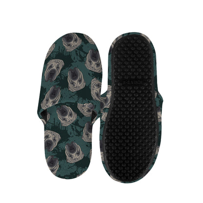 Shar Pei Face Pattern Print Slippers