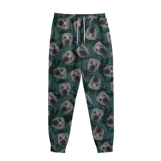 Shar Pei Face Pattern Print Sweatpants