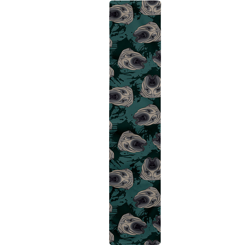 Shar Pei Face Pattern Print Table Runner