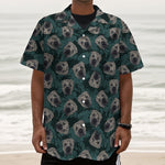 Shar Pei Face Pattern Print Textured Short Sleeve Shirt