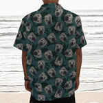Shar Pei Face Pattern Print Textured Short Sleeve Shirt