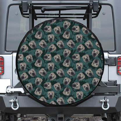 Shar Pei Face Pattern Print Tire Cover