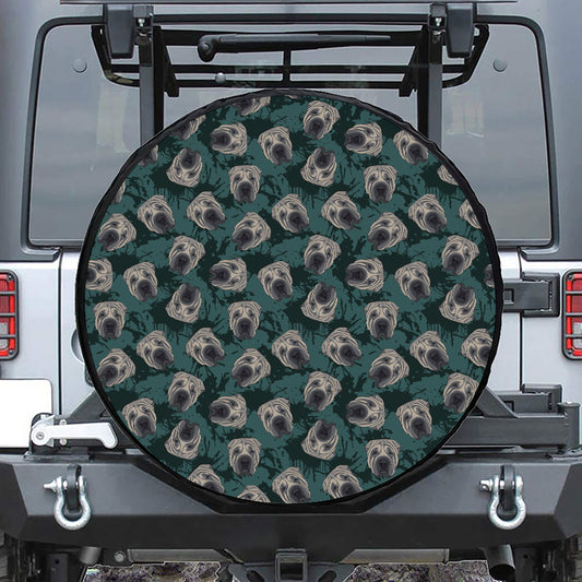 Shar Pei Face Pattern Print Tire Cover