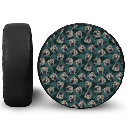 Shar Pei Face Pattern Print Tire Cover