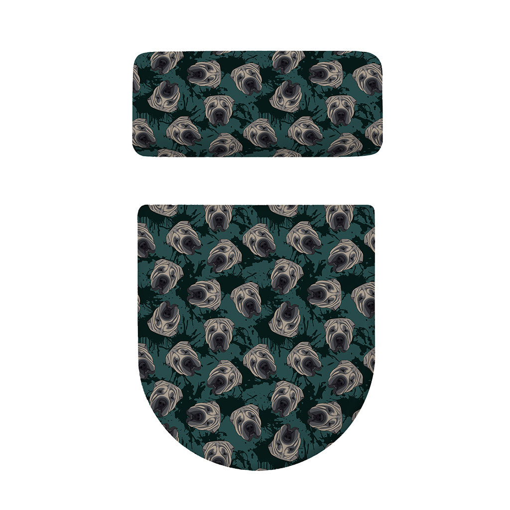 Shar Pei Face Pattern Print Toilet Lid And Tank Cover Set