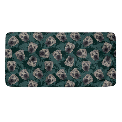 Shar Pei Face Pattern Print Towel