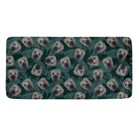 Shar Pei Face Pattern Print Towel