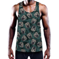 Shar Pei Face Pattern Print Men's Workout Tank Top