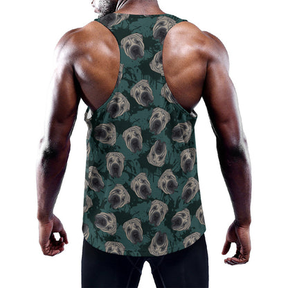 Shar Pei Face Pattern Print Training Tank Top