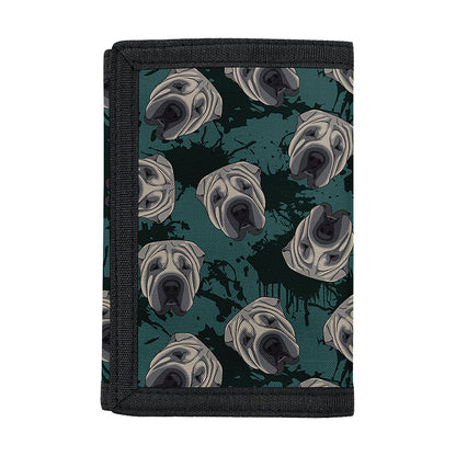 Shar Pei Face Pattern Print Trifold Wallet