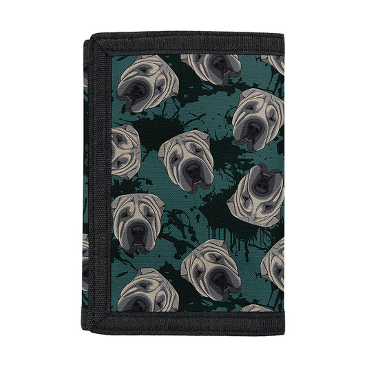 Shar Pei Face Pattern Print Trifold Wallet