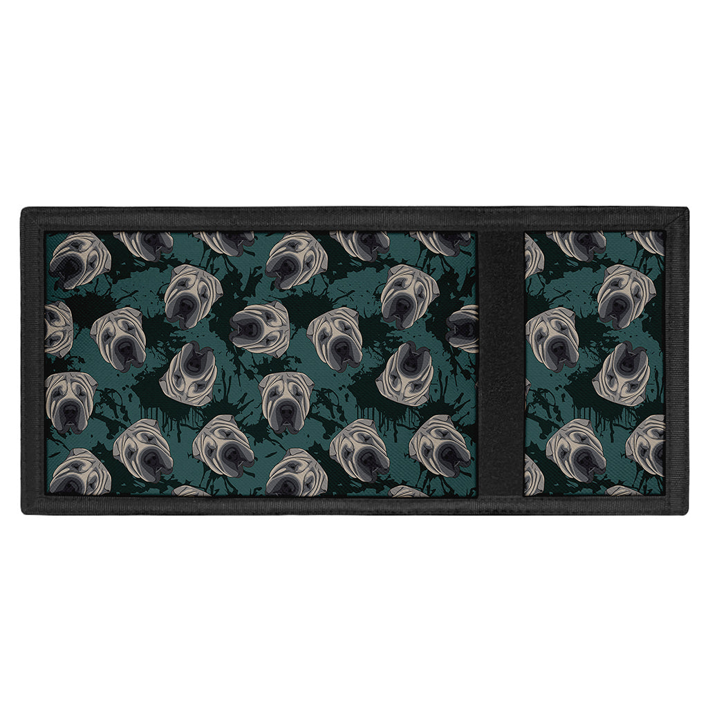 Shar Pei Face Pattern Print Trifold Wallet