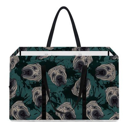 Shar Pei Face Pattern Print Utility Tote Bag