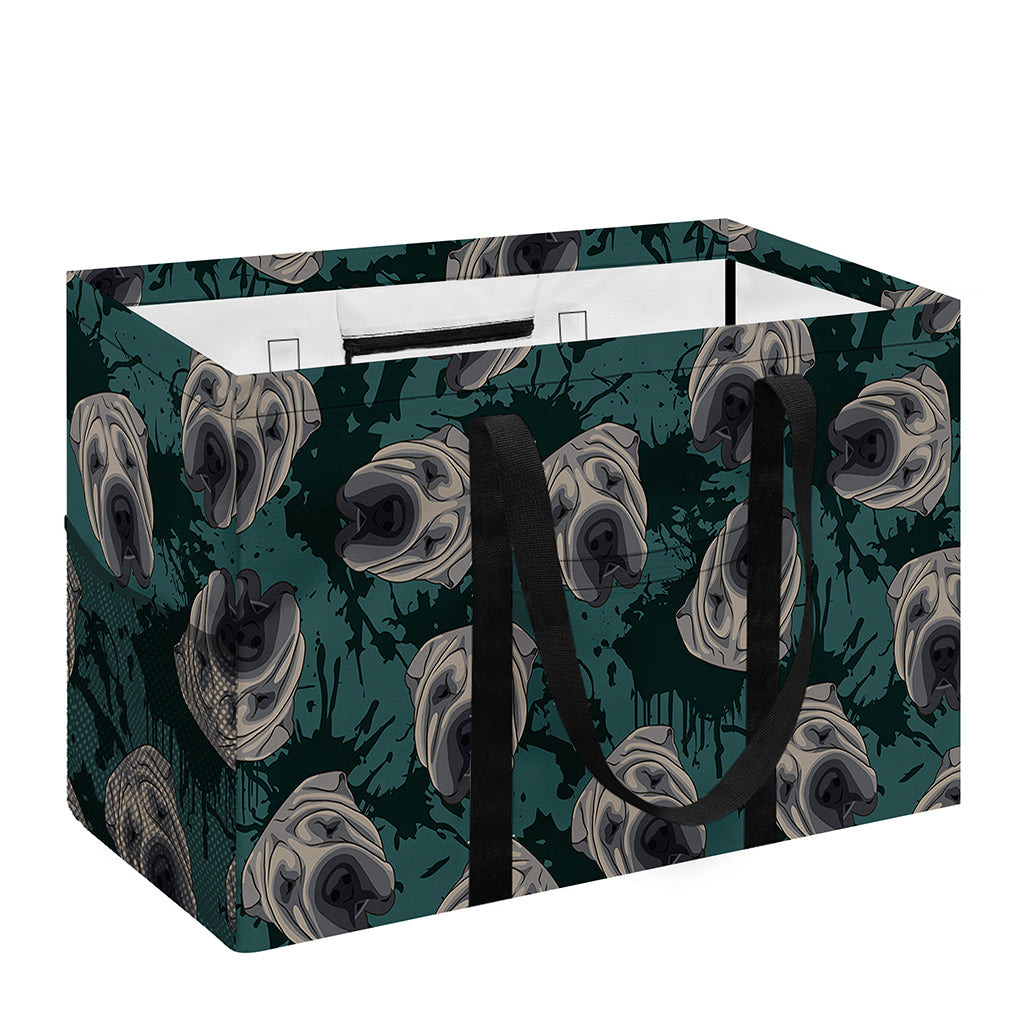 Shar Pei Face Pattern Print Utility Tote Bag