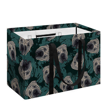 Shar Pei Face Pattern Print Utility Tote Bag