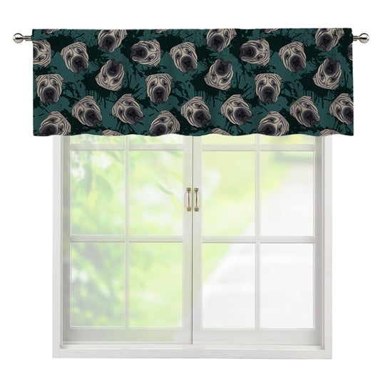 Shar Pei Face Pattern Print Window Valance