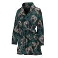 Shar Pei Face Pattern Print Women's Bathrobe