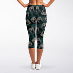 Shar Pei Face Pattern Print Women's Capri Leggings