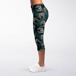 Shar Pei Face Pattern Print Women's Capri Leggings