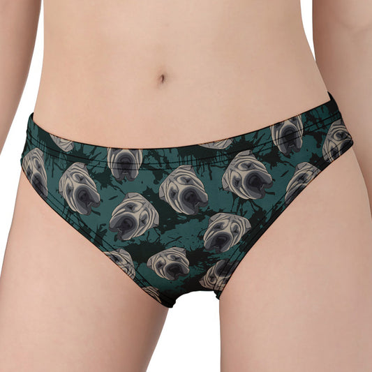 Shar Pei Face Pattern Print Women's Panties