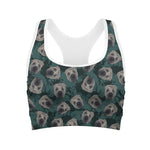 Shar Pei Face Pattern Print Women's Sports Bra