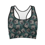 Shar Pei Face Pattern Print Women's Sports Bra