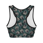 Shar Pei Face Pattern Print Women's Sports Bra