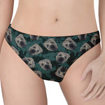 Shar Pei Face Pattern Print Women's Thong