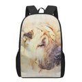 Shar Pei Portrait Print 17 Inch Backpack